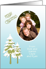 Merry Christmas Snow Covered Trees Photo card