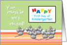 First Day of Kindergarten Cute Mice and SMART Board card