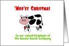 Business Employees Christmas Customizable Text Cow Humor card