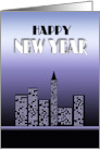 Happy New Year City at Night Scene Encouraging Words card