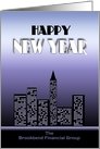 Happy New Year Employees Business City at Night Scene card