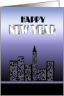 Happy New Year Business City at Night Scene card