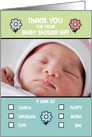 Thank you Baby Shower Gift Humorous Check Boxes List Photo Card