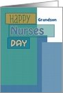 Nurses Day Grandson Blue Green Scrapbook Modern Custom Text card