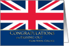 Passing Out British Naval College Congratulations- Union Jack card