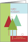 Happy Holidays from Landscape Business Custom Text Trees and Birds card