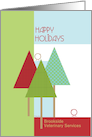 Happy Holidays from Veterinary Service Custom Text Trees and Birds card