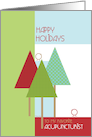 Happy Holidays to Acupuncturist Trees and Birds Christmas Design card
