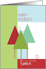 Happy Holidays to Janitor Trees and Birds Christmas Design card
