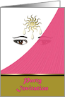 Party Invitation India Influence Woman’s Eyes with Pink Veil card