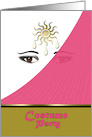 Costume Party Invitation India Influence Woman’s Eyes Pink Veil card