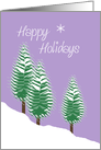 Happy Holidays Evergreen Trees in Snow Purple Candy Contemporary card