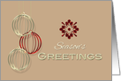 Season’s Greetings Ornaments Elegant Business for Christmas Season card