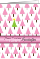 Granddaughter Merry Christmas Trees and Green Tree with Star card
