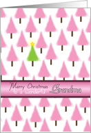 Grandma Merry Christmas Pink Trees and Green Tree with Star card