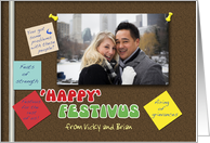 Festivus Custom Photo Humor Problems with These People on Cork Board card