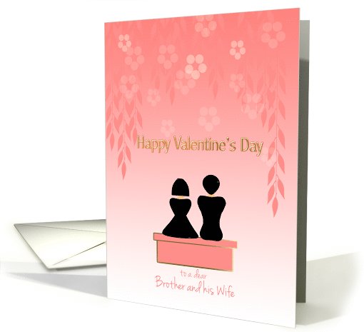 Valentine's Day Brother and Wife Asian Lovers in Blossom Garden card
