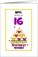 Best Friend for Life Sweet Sixteen Birthday Cupcakes Customizable card