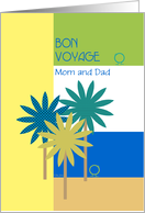 Mom and Dad Bon Voyage Tropical Design with Cute Birds Customizable card