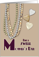 Swell Mother’s Day Retro Necklaces and Hearts in Taupe and Burgundy card