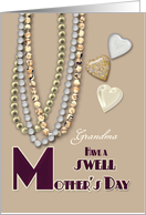 Grandma Swell Mother’s Day Retro Necklaces and Hearts Customizable card