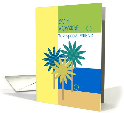 Friend Bon Voyage Tropical Design with Cute Birds Customizable card