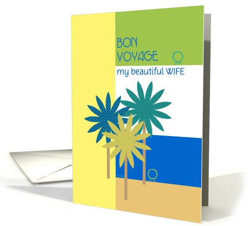 Wife Bon Voyage Tropical Design with Cute Birds Customizable card