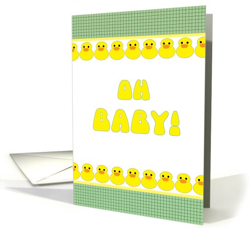 Baby Shower Oh Baby! Cute Yellow Duckies in a Row card (1044155)