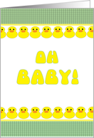 Congratulations New Baby Oh Baby! Cute Yellow Duckies in a Row card