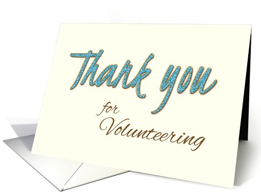 Volunteer Thank You Turquoise and Brown card (1048469)