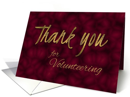 Volunteer Thank You in Burgundy and Gold card (1048471)