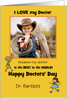 National Doctors’ Day Thank You Stick Kids Photo Card Custom Text card