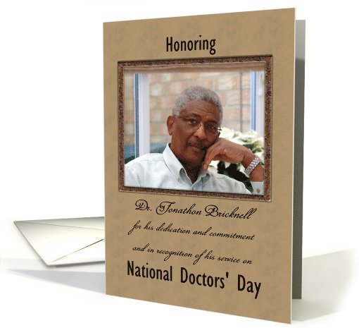 Honoring Doctor National Doctors' Day Thank You Brown Wood Photo card