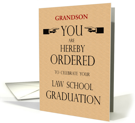 Grandson Law School Graduation Congratulations Custom Relation card