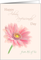 Admin Professionals Day from All of Us Pink Gerbera Daisy Shell Pink card