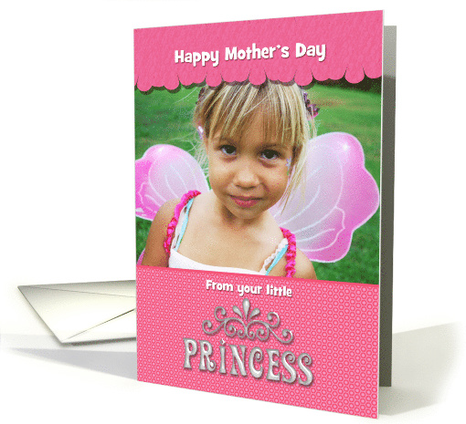 Mom Happy Mother's Day Little Princess Pageant Style Pink Photo card