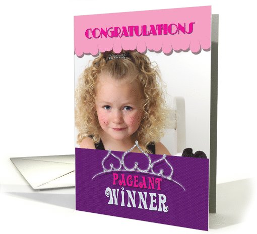 Pageant Winner Congratulations Winner Tiara in Purple Photo card