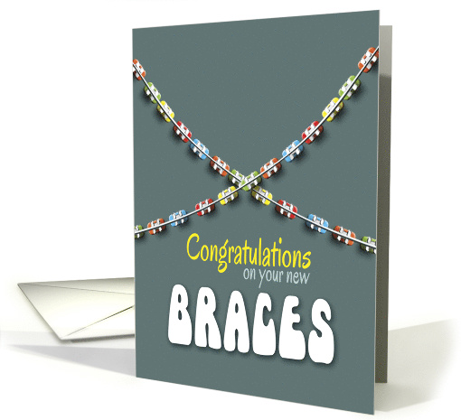 Congratulations on Getting Braces - Colorful Braces Blue... (1083098)