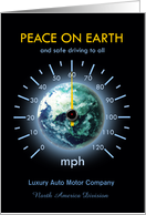For Employee Automotive Business Christmas Holiday Speedometer Earth card