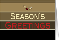 Business Season’s Greetings Christmas Holiday Simple Brown Stripes card