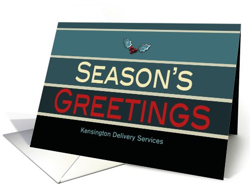 Business Season's Greetings Custom Name Christmas Holiday Blue card