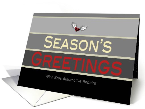 Business Season's Greetings Custom Name Christmas Holiday Grey card