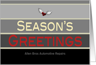 Business Season’s Greetings Custom Name Christmas Holiday Grey card