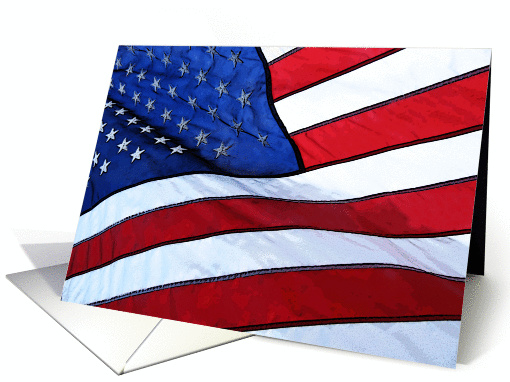 Patriotic Flag of the United States of America Blank Note card
