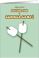 Summer Camp Humorous Thinking of You Marshmallows on Sticks card