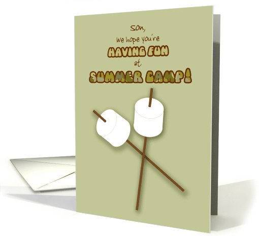 Son Summer Camp Humorous Thinking of You Marshmallows on Sticks card