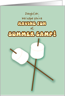 Daughter Summer Camp Humorous Thinking of You Marshmallows on Sticks card