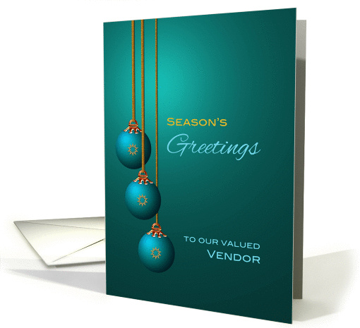 Vendor Business Season's Greetings Christmas Holiday Teal... (1124116)
