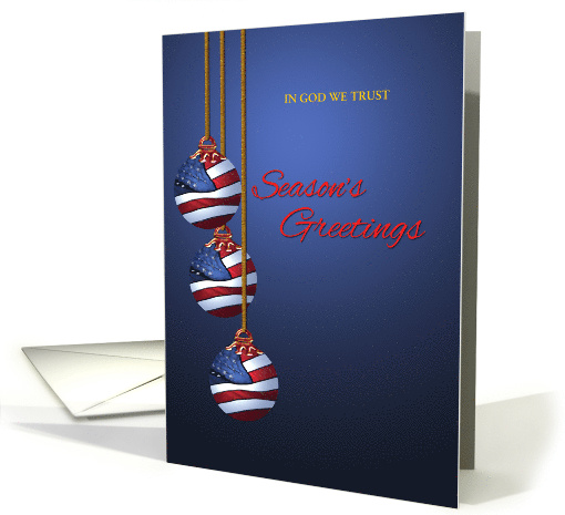 Military Patriotic Season's Greetings U.S. Flag Ornaments... (1137098)