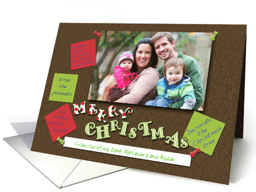 Merry Christmas Cork board Messages Custom Photo card (1140296)